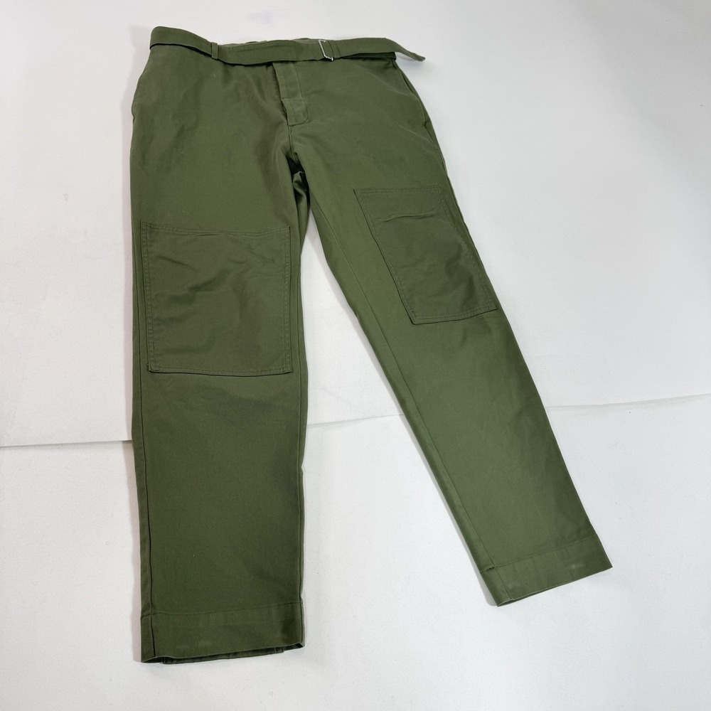 Officine Générale Pants Mens‎ 38x30 Green Edouard Carpenter Belted Workwear